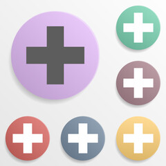 Hospital place badge color set icon. Simple glyph, flat vector of map icons for ui and ux, website or mobile application