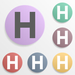 Hospital place badge color set icon. Simple glyph, flat vector of map icons for ui and ux, website or mobile application