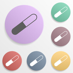 Pharmacy location badge color set icon. Simple glyph, flat vector of map icons for ui and ux, website or mobile application