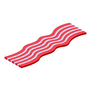 Bacon strip icon. Isometric of bacon strip vector icon for web design isolated on white background