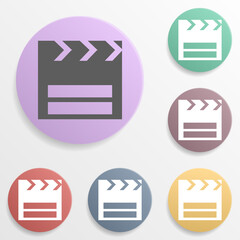 Cinema place badge color set icon. Simple glyph, flat vector of map icons for ui and ux, website or mobile application