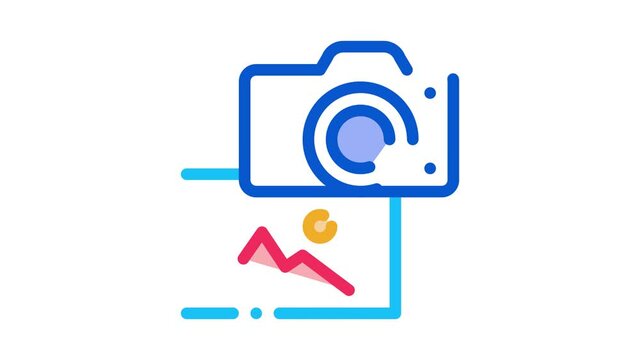 photo gallery Icon Animation. color photo gallery animated icon on white background