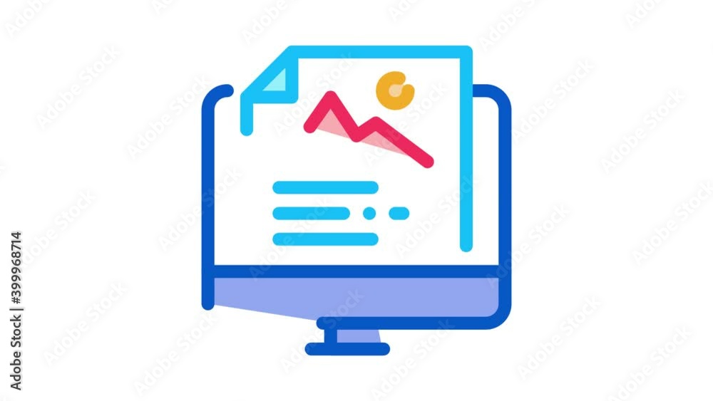 Poster computer file picture characterisitcs icon animation. color computer file picture characterisitcs an