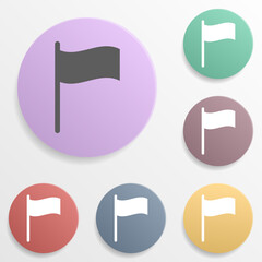 Flag badge color set icon. Simple glyph, flat vector of map icons for ui and ux, website or mobile application