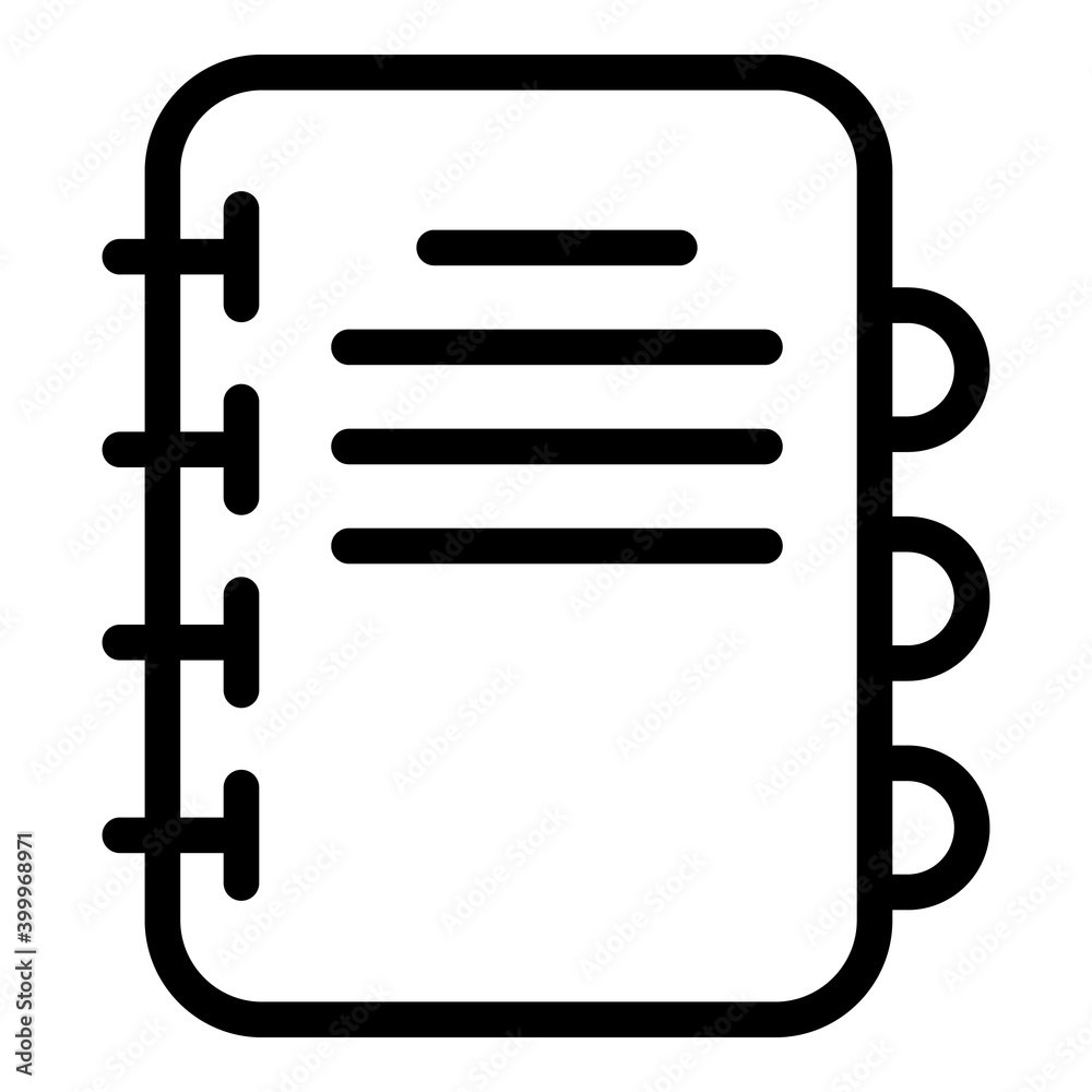 Poster paper notebook icon. outline paper notebook vector icon for web design isolated on white background