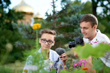 Cameraman Films Video Interview Of Teen Boy Schoolboy