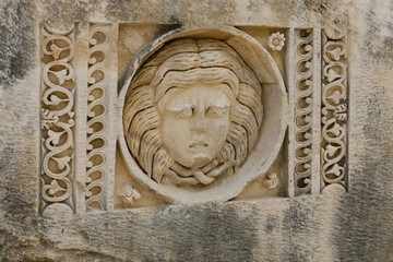 detail of the facade of the cathedral of st peter
