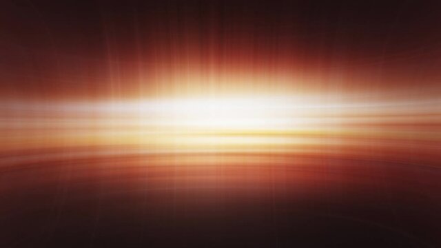 Orange line light loop flare shine wave animation. 4K 3D magical shine lines orange yellow white light abstract. Background for the logo with middle frame highlight. Seamless loop bright yellow light.