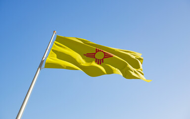 New Mexico US State Flag low angle