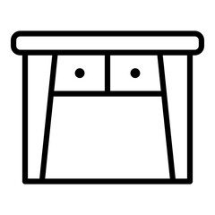 Old table icon. Outline old table vector icon for web design isolated on white background