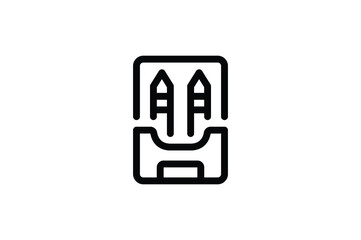 Stationery Outline Icon - Ink