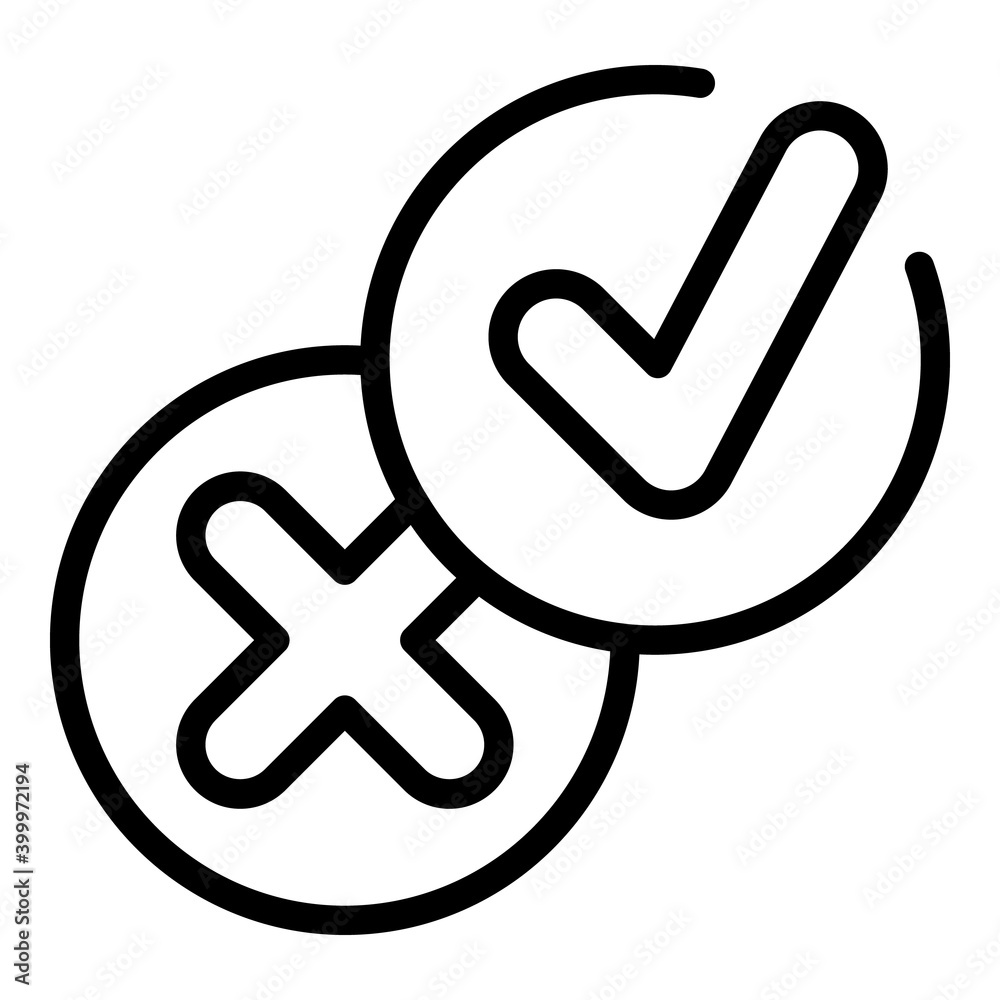 Poster approved rejected control icon. outline approved rejected control vector icon for web design isolate