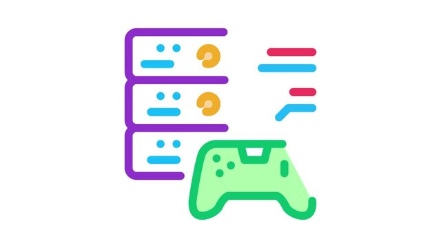 game main menu Icon Animation. color game main menu animated icon on white background