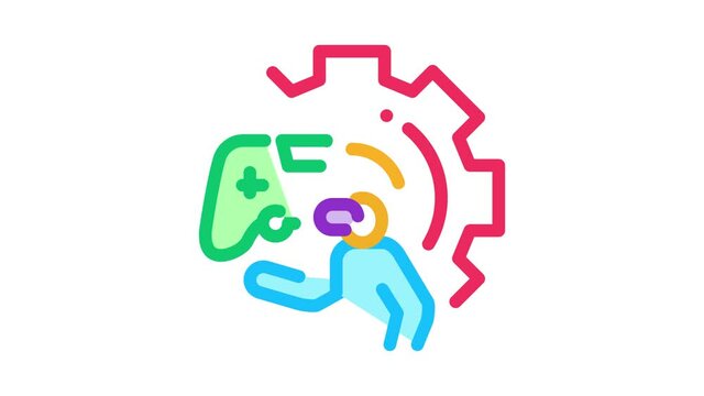 game development and testing Icon Animation. color game development and testing animated icon on white background