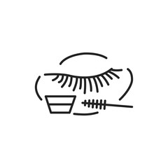 Eyelash coloring color line icon. Pictogram for web page, mobile app, promo.