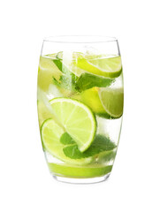 Delicious mojito in glass isolated on white