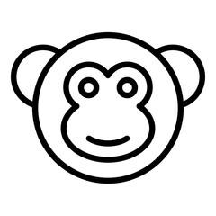 Gibbon monkey icon. Outline gibbon monkey vector icon for web design isolated on white background