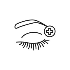 Eyebrow and eyelash treatment color line icon. Pictogram for web page, mobile app, promo.