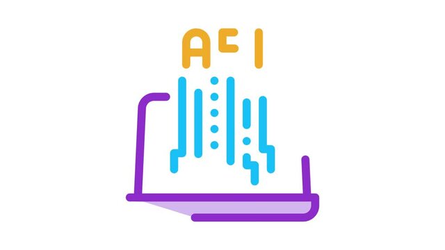 front end api Icon Animation. color front end api animated icon on white background