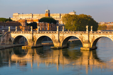 Tiber River, Saint Angelo Bridge, Rome, Italy, Europe