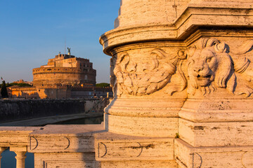 Tiber River, Saint Angelo Bridge and Castle, Rome, Italy, Europe