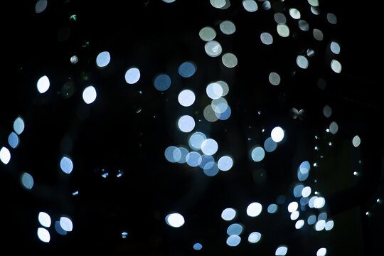 Overlay kalt wei&szlig;e Lichtpunkte, Bokeh- Nikkor 70-200 F2,8, Hintergrund bzw. Overlay f&uuml;r Weihnachts und Wintermotive