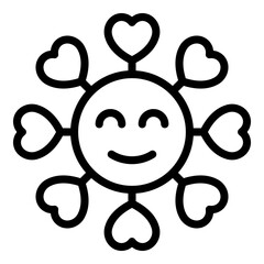 Charity support icon. Outline charity support vector icon for web design isolated on white background