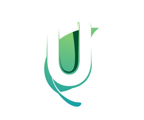 leaf letter u icon logo design template © arif purnomo