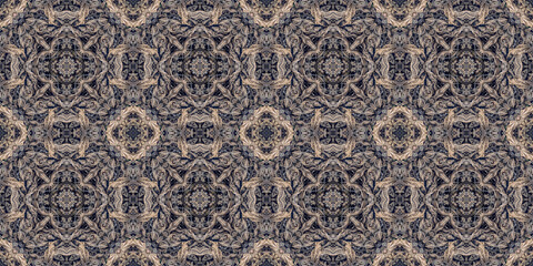 Weathered autumn abstract leaf backgroudn with mandala shape