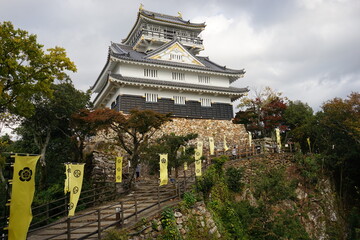 Fototapeta na wymiar Gifu Castle on Mount Kinka in Gifu prefecture, Japan - 岐阜城 岐阜県 岐阜市 金華山 天守閣 