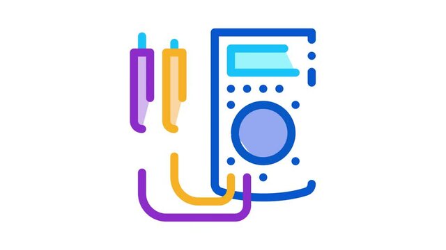ammeter tool Icon Animation. color ammeter tool animated icon on white background