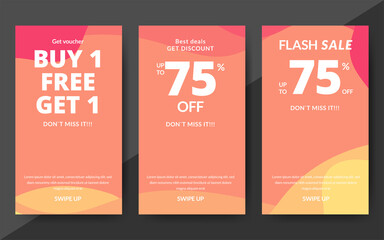 Flash sale discount banner template promotion, end of season special offer banner, template design for media promotions and social media promo, vector illustration.