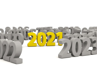 2021 New Year symbol with other years