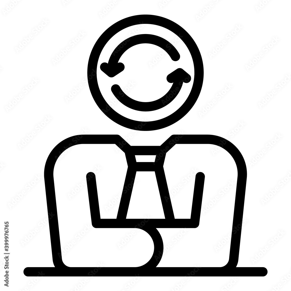 Poster human solving problem icon. outline human solving problem vector icon for web design isolated on whi
