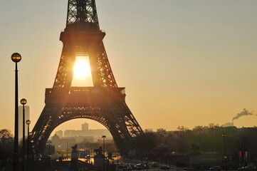 eiffel tower at sunset