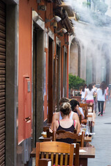 Couples sitting in the restaurant