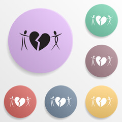 Loving couple with heart badge color set icon. Simple glyph, flat vector of valentine's day- wedding icons for ui and ux, website or mobile application