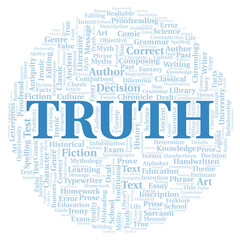 Obraz premium Truth typography word cloud create with the text only