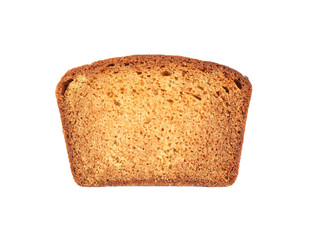 Piece of fresh gingerbread cake on white background
