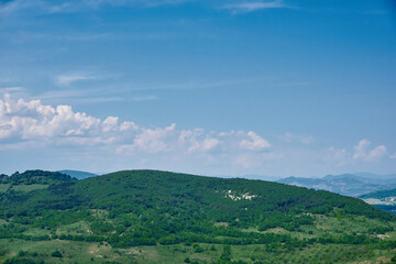 Fototapeta premium View at Rhodope mountains from ancient town Perperikon