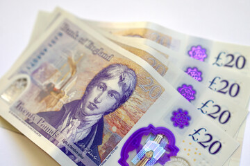 New Plastic Twenty Pound note (sterling).