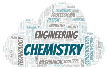 Obraz premium Chemistry typography word cloud create with the text only
