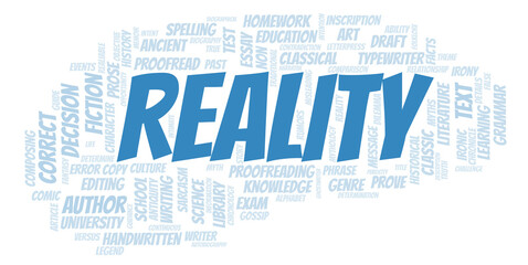 Fototapeta premium Reality typography word cloud create with the text only