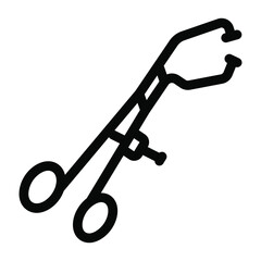 
A specific scissors, solid icon of surgical refractors
