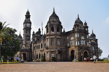 Obraz premium Picture of popular palace in kolhapur city New Palace, Ancient palace constructed from black rock.