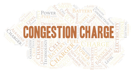 Obraz premium Congestion Charge typography word cloud create with the text only.