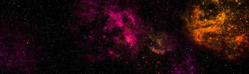 Star field background banner . Glow swirls night sky. Banner