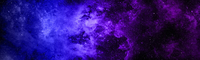 Star field background banner . Glow swirls night sky. Banner