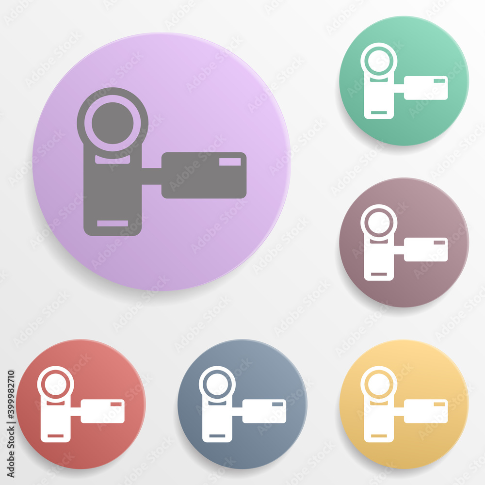 Poster digital video camera badge color set icon. simple glyph, flat vector of web icons for ui and ux, web
