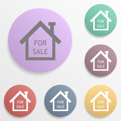Home for sale badge color set icon. Simple glyph, flat vector of web icons for ui and ux, website or mobile application